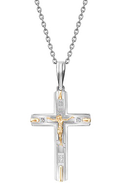 Женский православный крестик из белого золота с распятием PLATINA Jewelry 03-2781-00-000-1121-42