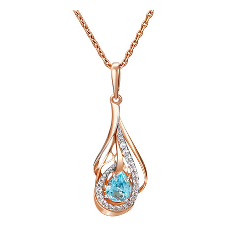 Золотая подвеска PLATINA Jewelry 03-2833-01-201-1110-57 с топазами