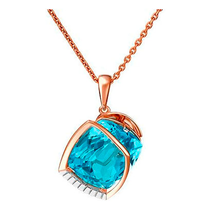 Золотая подвеска PLATINA Jewelry 03-2923-00-201-1110-46 с топазом