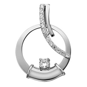Кулон из белого золота PLATINA Jewelry 03-2958-00-401-1120-48 с фианитами