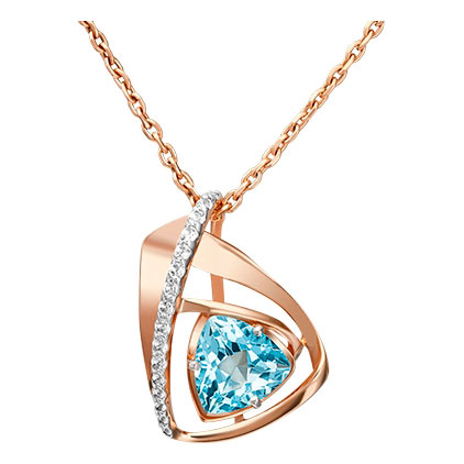 Золотая подвеска PLATINA Jewelry 03-3014-00-201-1110-57 с топазами