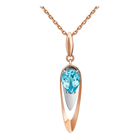 Золотая подвеска PLATINA Jewelry 03-3025-00-201-1111-57 с топазом