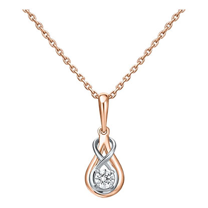 Золотая подвеска PLATINA Jewelry 03-3037-00-501-1111-38 с фианитом