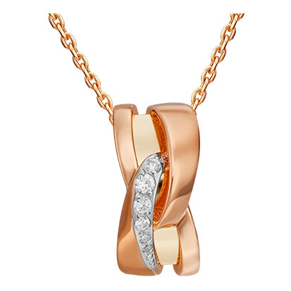 Золотая подвеска PLATINA Jewelry 03-3139-00-401-1113-03 с фианитами