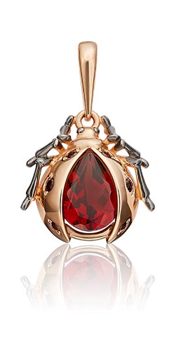 Золотая подвеска PLATINA Jewelry 03-3142-00-204-1110-57 с гранатом