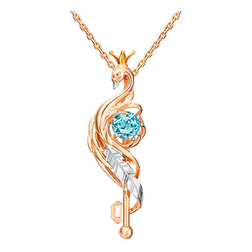 Золотая подвеска ''Царевна Лебедь'' PLATINA Jewelry 03-3216-00-201-1111-76 с топазом