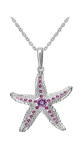 Серебряный кулон PLATINA Jewelry 03-3254-00-203-0200-68-Ag c аметистом