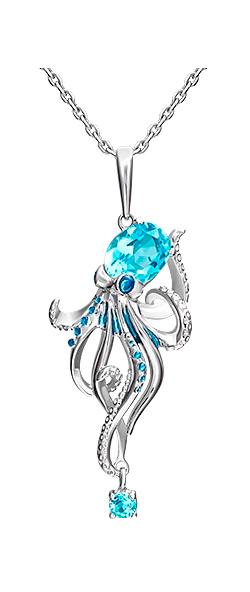 Серебряный кулон PLATINA Jewelry 03-3257-00-201-0200-69-Ag c топазом