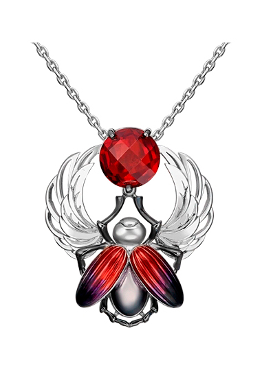 Серебряный кулон PLATINA Jewelry 03-3263-00-404-0200-68-Ag c эмалью, фианитом