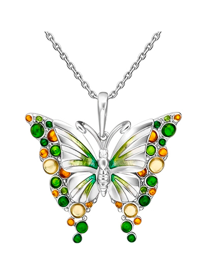 Серебряный кулон PLATINA Jewelry 03-3270-00-000-0200-68-Ag c эмалью