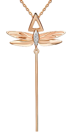 Золотая подвеска ''Стрекоза'' PLATINA Jewelry 03-3277-00-101-1111-77 с бриллиантами