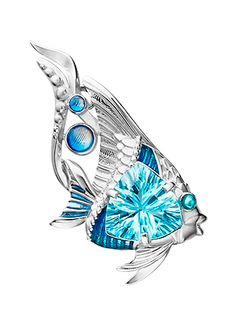 Серебряная брошь PLATINA Jewelry 04-0258-00-201-0200-69-Ag c топазом