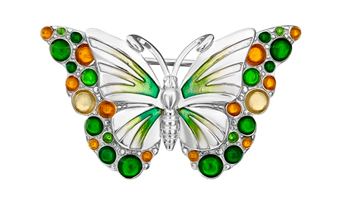 Серебряная брошь PLATINA Jewelry 04-0259-00-000-0200-68-Ag c эмалью