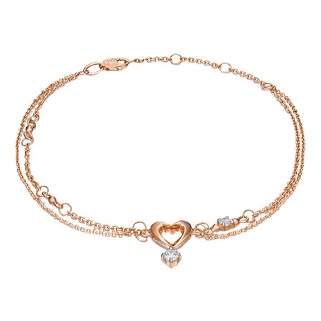 Золотой браслет с подвеской PLATINA Jewelry 05-0586-00-501-1110-38 с фианитами
