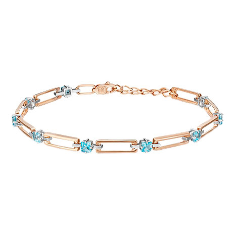 Золотой глидерный браслет PLATINA Jewelry 05-0637-00-201-1111-57 с топазами