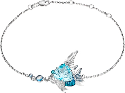 Серебряный браслет PLATINA Jewelry 05-0678-00-201-0200-69-Ag c топазом