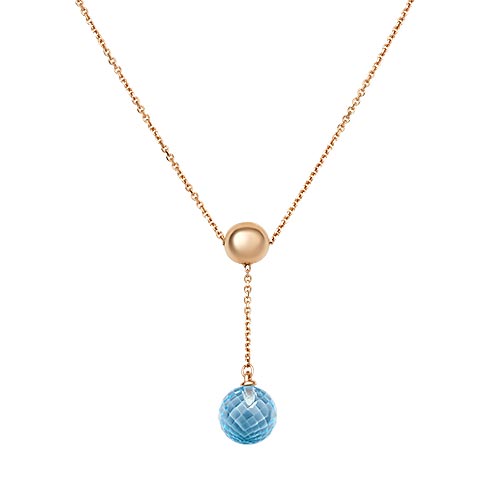 Золотая подвеска на цепочке PLATINA Jewelry 07-0225-00-201-1110-46 с топазом