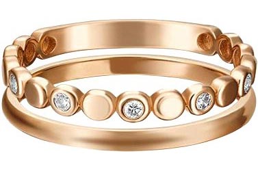 Золотое наборное кольцо PLATINA Jewelry 13-0001-00-401-1110-48 с фианитами