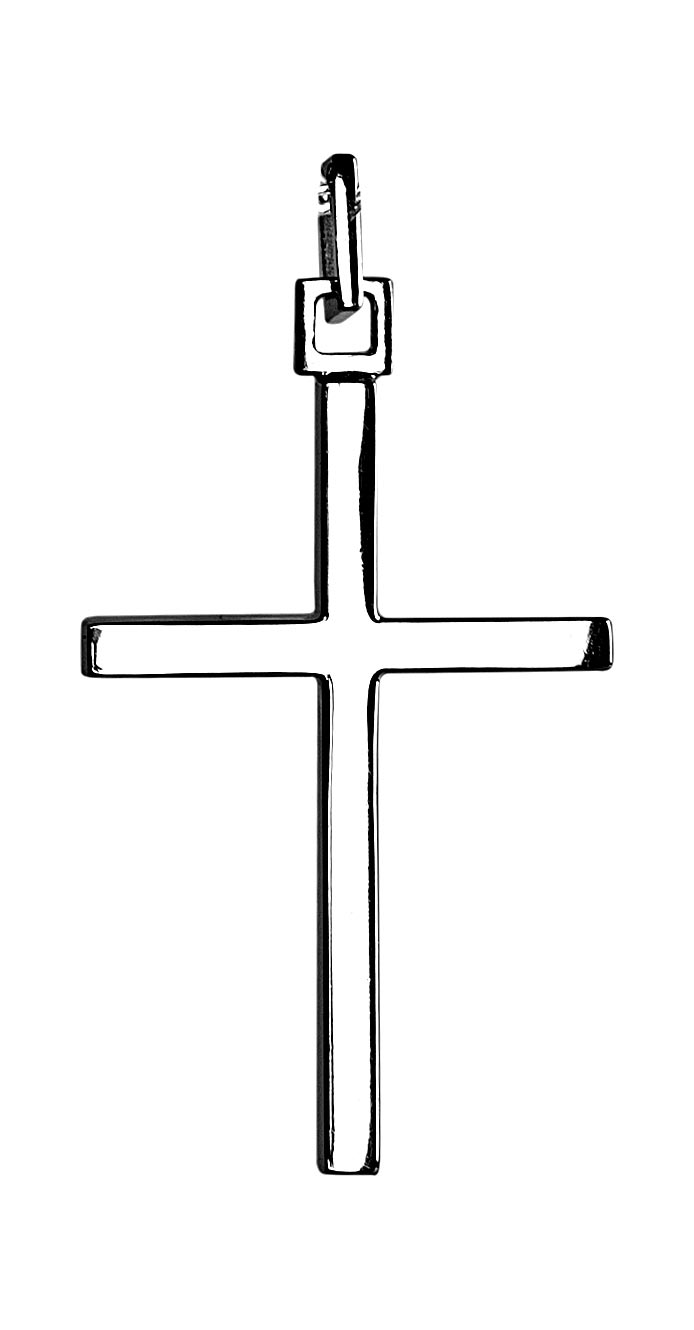 Женский платиновый католический крестик без распятия PALLADIUM 0611.31620-2