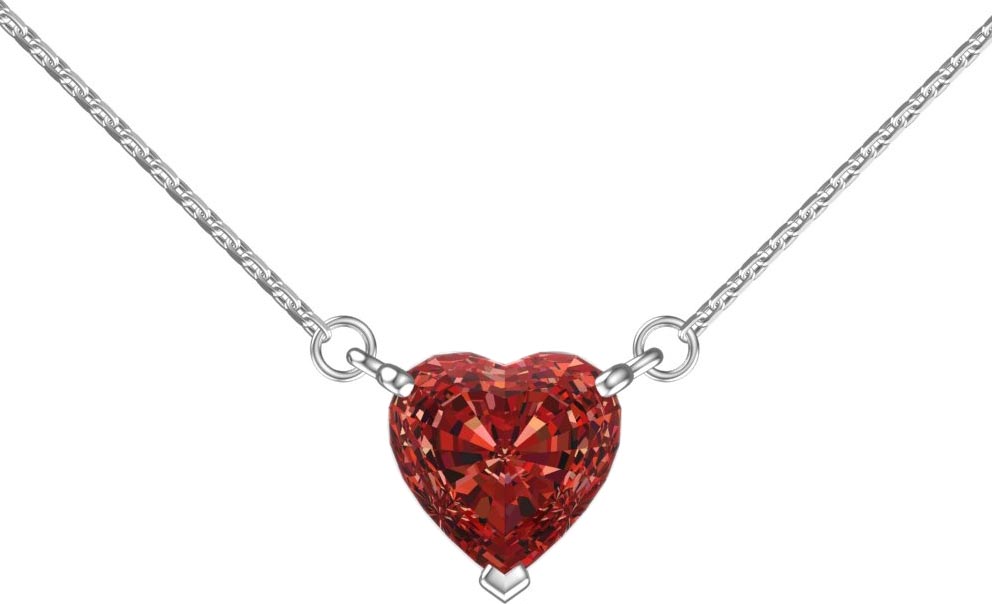Серебряный кулон на цепочке ''Сердце'' POKROVSKY 0320406-04105 с искусственным кварцем