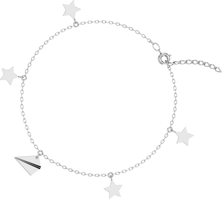 Серебряный браслет цепь на ногу с подвесками POKROVSKY 0720427-00245