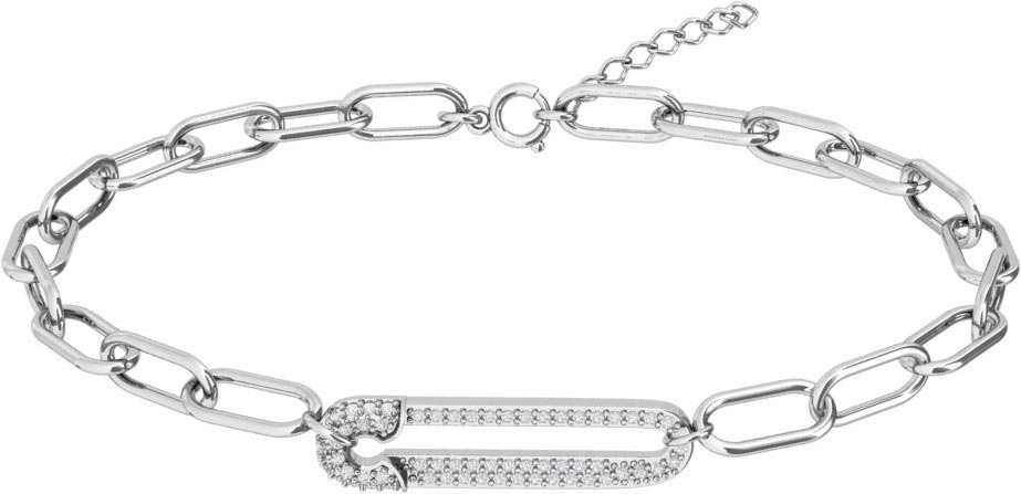 Серебряный браслет цепь ''Булавка'' POKROVSKY 0720670-00775 с фианитами