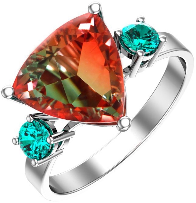 Серебряное кольцо POKROVSKY 1100853-10355 с ювелирным стеклом, фианитами
