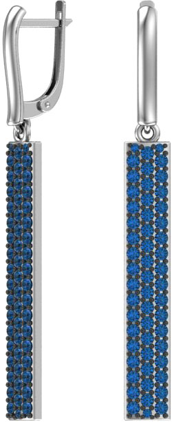 Серебряные серьги длинные с подвесками POKROVSKY 2100942-00275 с фианитами