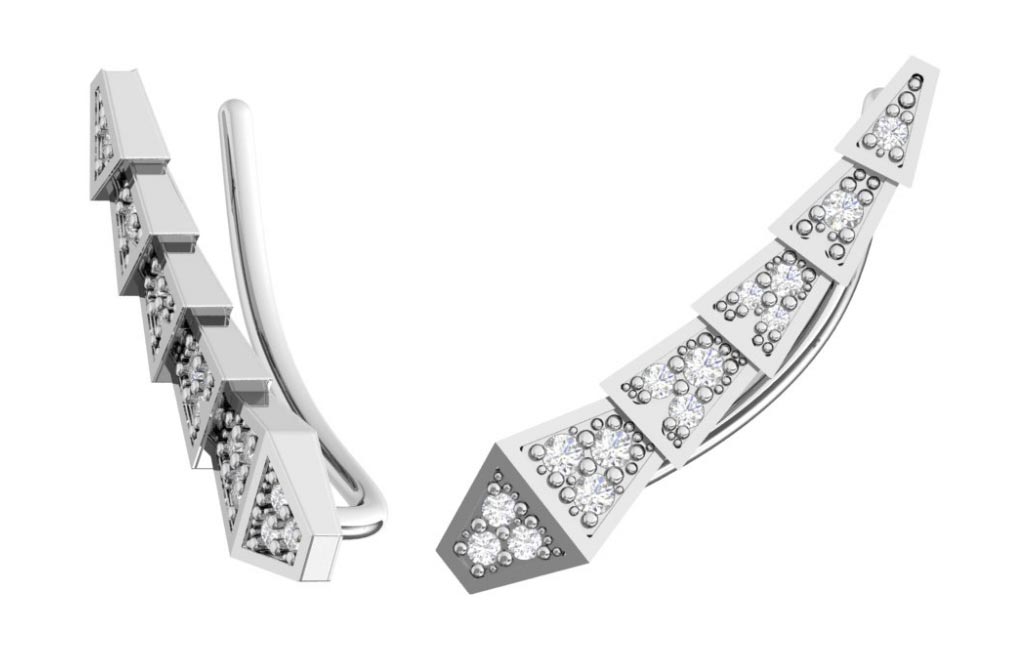 Серебряные серьги клаймберы POKROVSKY 2101538-00775 с фианитами