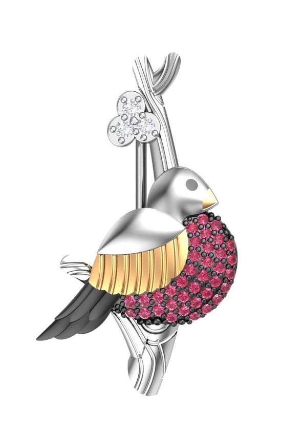 Серебряная брошь POKROVSKY 2701177-01345 c фианитом