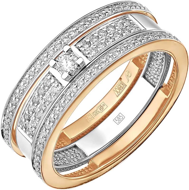Золотое наборное кольцо PRESTIGE Jewelry K-1521-2-01 с бриллиантами