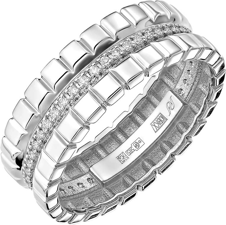 Наборное кольцо из белого золота PRESTIGE Jewelry K-1685-02 с бриллиантами