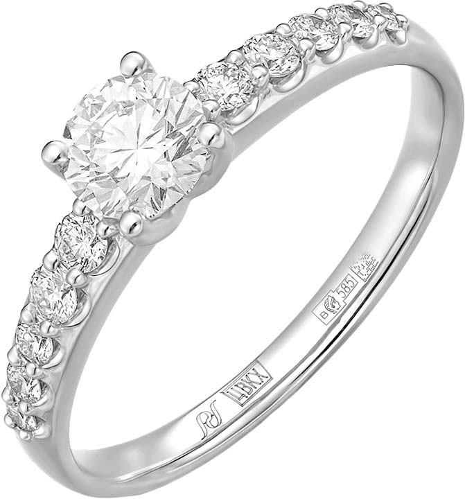 Помолвочное кольцо из белого золота PRESTIGE Jewelry K-1793-02 с бриллиантами