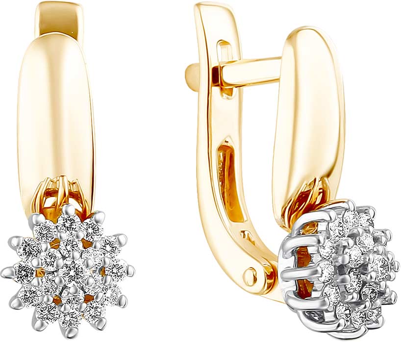 Золотые серьги PRESTIGE Jewelry S-148-01 c бриллиантом