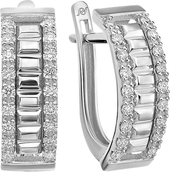 Серьги из белого золота PRESTIGE Jewelry S-1679-02 с бриллиантами