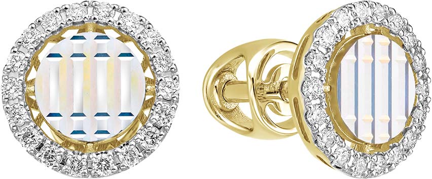 Золотые серьги пусеты гвоздики PRESTIGE Jewelry S-1770-3-03 с бриллиантами