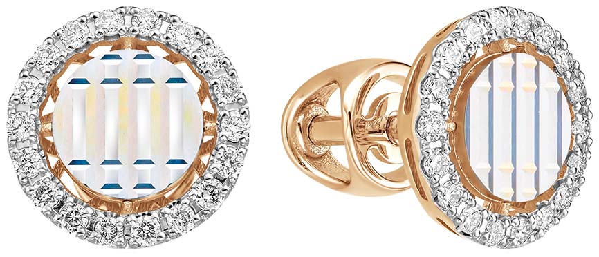 Золотые серьги пусеты-гвоздики PRESTIGE Jewelry S-2770-01 с бриллиантами