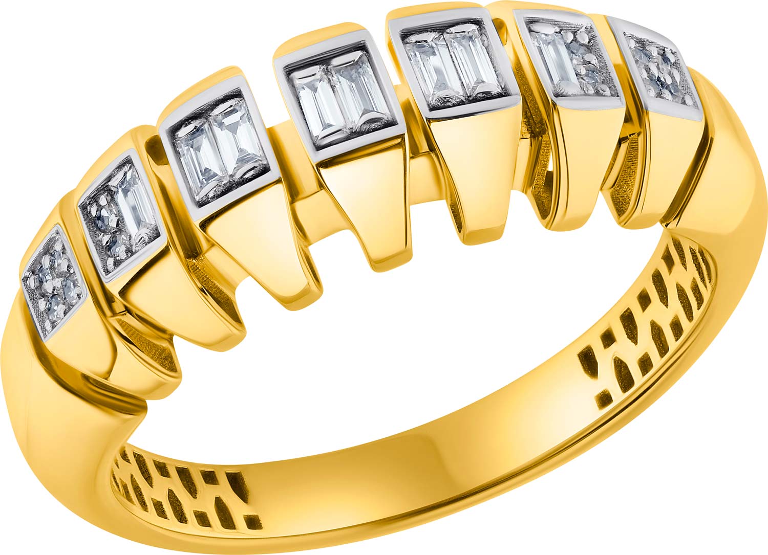 Золотое кольцо Primo Prezioso 01-P0664-05-340-07-01 с бриллиантами, сапфиром