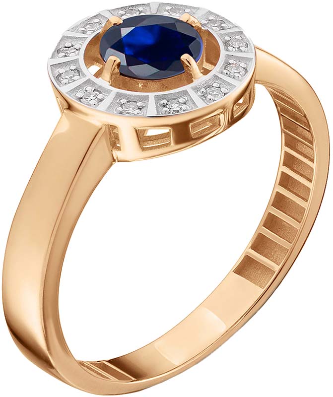Золотое кольцо Primo Prezioso 01-P0692-01-109-07-01 с сапфиром, бриллиантами