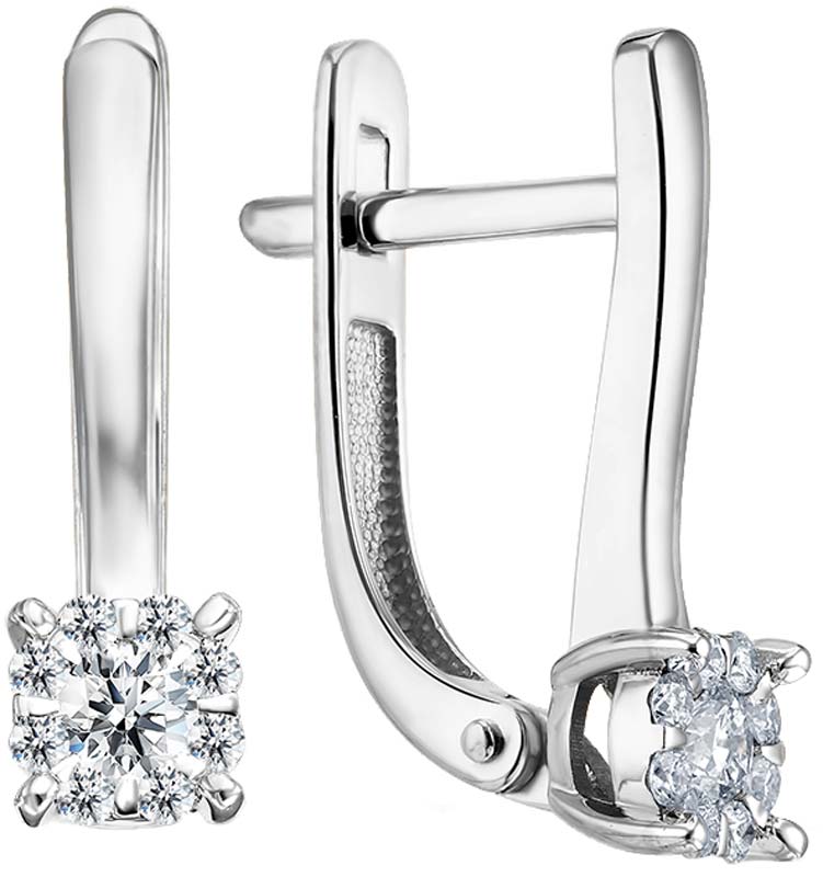 Серьги из белого золота Primo Prezioso 02-P0225-03-001-07-03 с бриллиантами