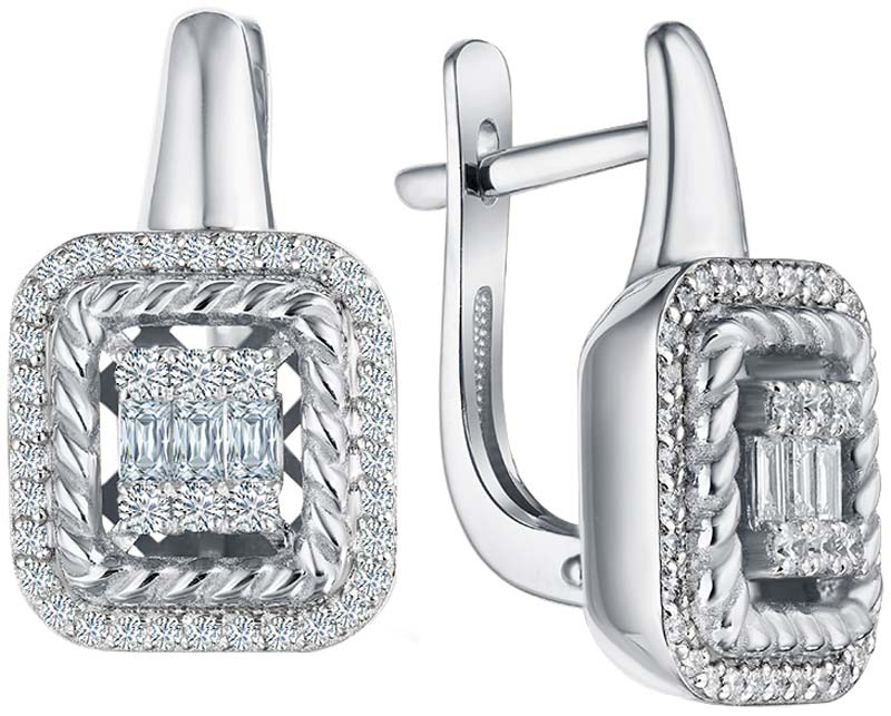Серьги из белого золота Primo Prezioso 02-P0522-03-001-07-03 с бриллиантами