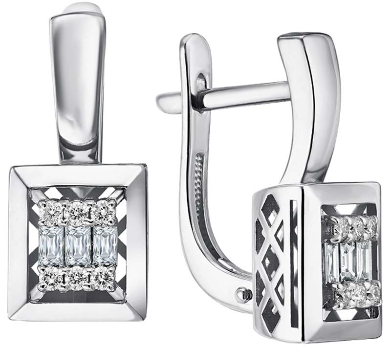 Серьги из белого золота Primo Prezioso 02-P0526-03-001-07-03 с бриллиантами
