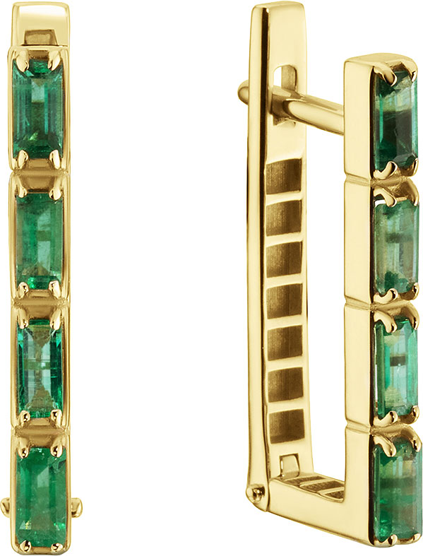 Золотые серьги Primo Prezioso 02-P0719-05-003-07-00 c изумрудом