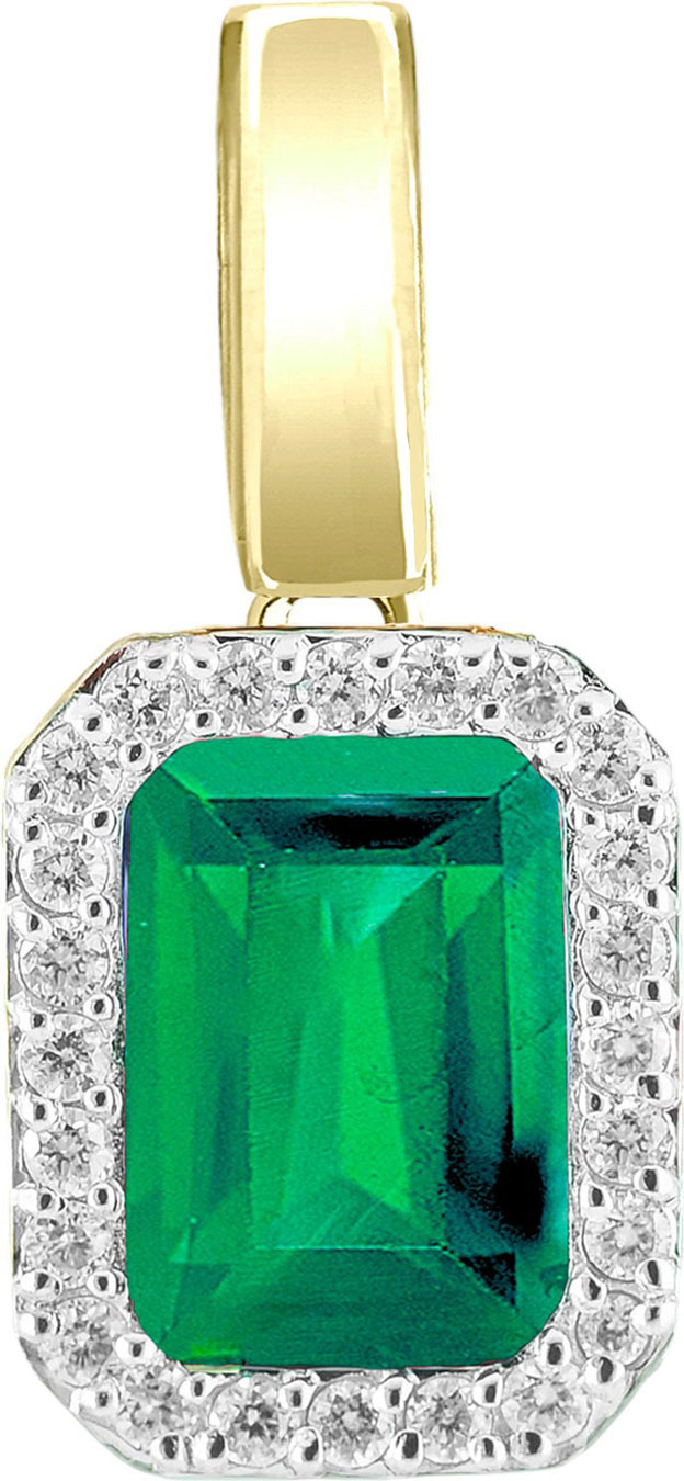 Золотой кулон Primo Prezioso 03-P0603-05-110-01-01 с бриллиантами, изумрудом