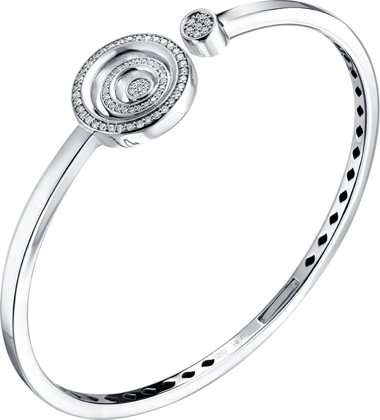 Жесткий открытый браслет из белого золота Primo Prezioso 05-P0072-03-001-07-03 с бриллиантами