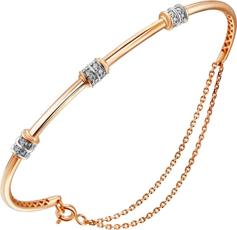 Золотой жесткий браслет Primo Prezioso 05-P0332-01-001-07-01 с бриллиантами