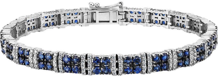 Глидерный браслет из белого золота Primo Prezioso 05-P0488-03-009-07-04 с бриллиантами, сапфирами