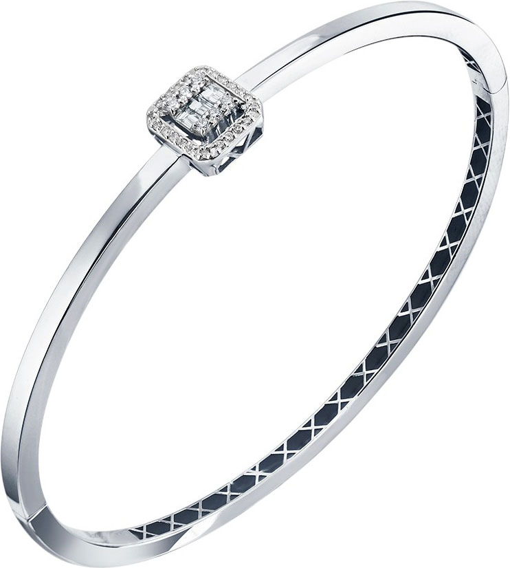 Жесткий браслет из белого золота Primo Prezioso 05-P0521-2-03-001-07-03 с бриллиантами