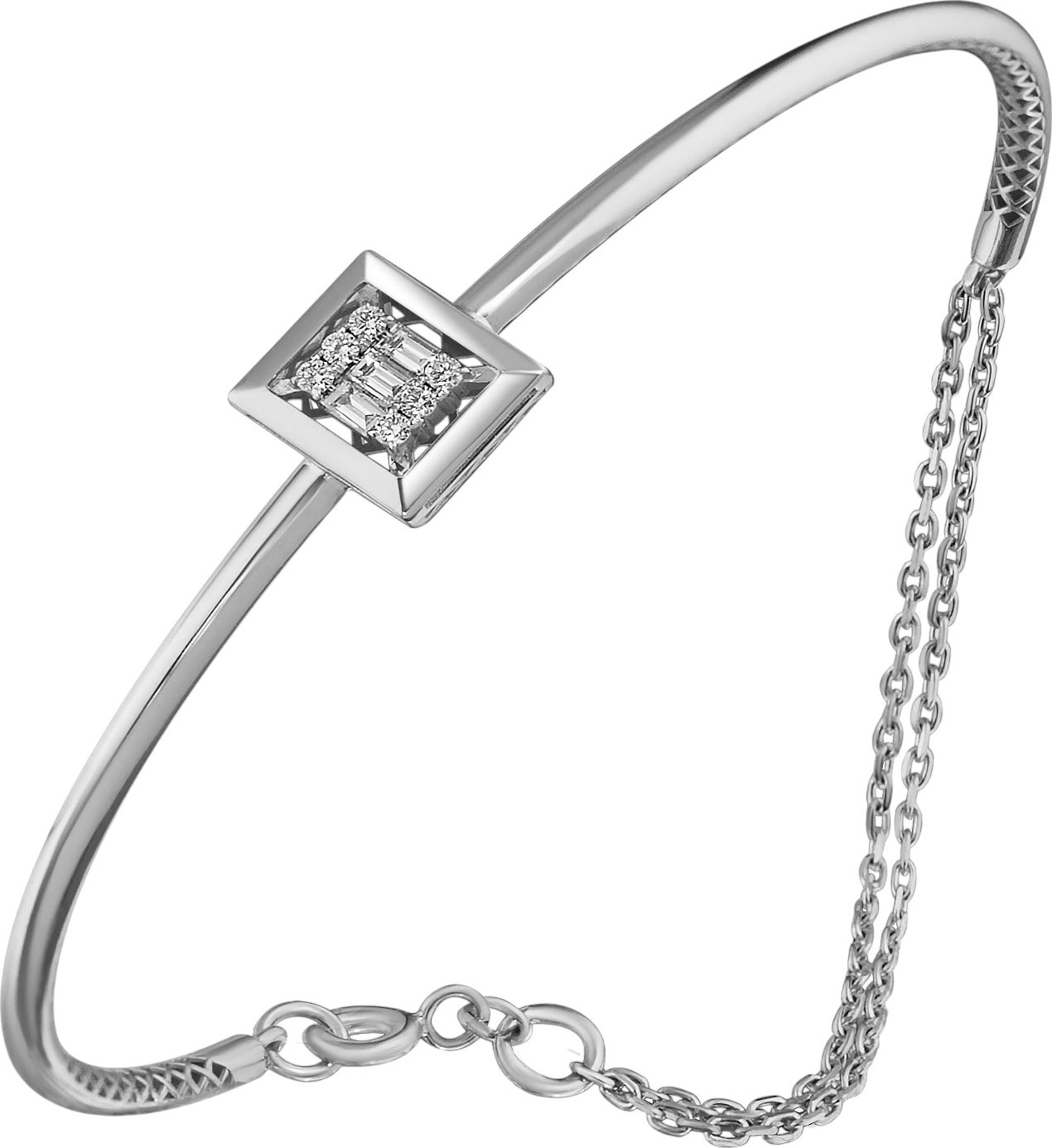 Жесткий браслет из белого золота Primo Prezioso 05-P0526-03-001-07-03 с бриллиантами