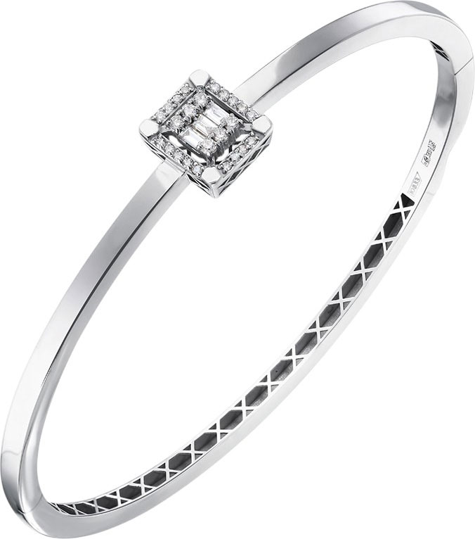 Жесткий браслет из белого золота Primo Prezioso 05-P0527-03-001-07-03 с бриллиантами